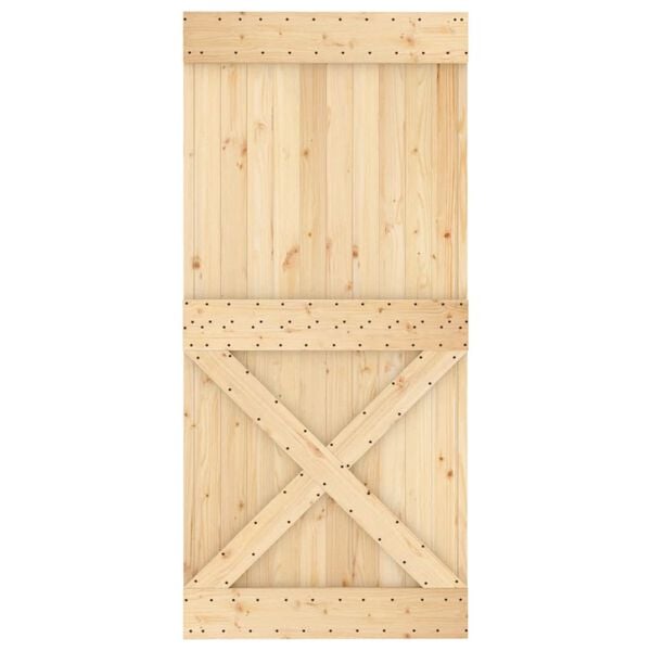 vidaXL Porte coulissante et kit de quincaillerie 95x210 cm pin massif