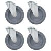 vidaXL 4 pcs Roulettes pivotantes &agrave; trou de boulon 125 mm