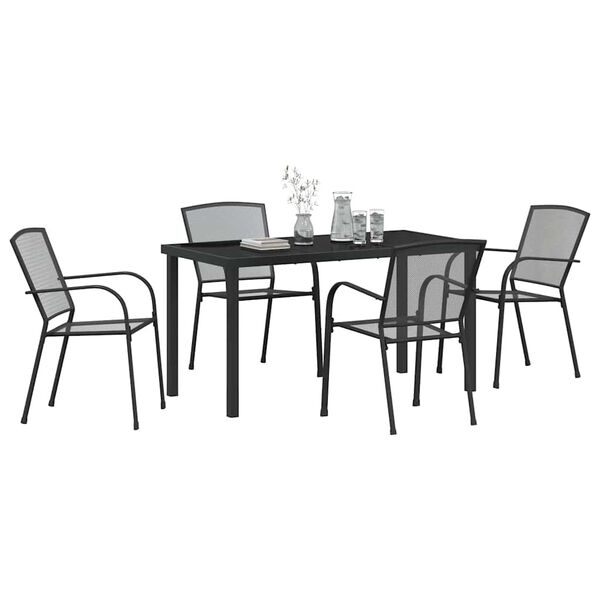 vidaXL Ensemble de salle &agrave; manger pour jardin 5 pcs Anthracite