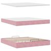 VidaXL Cadre de lit ottoman avec matelas rose 160x200 cm velours