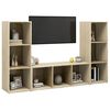 vidaXL Meubles TV 3 pcs Ch&ecirc;ne sonoma 107x35x37 cm Bois d'ing&eacute;nierie