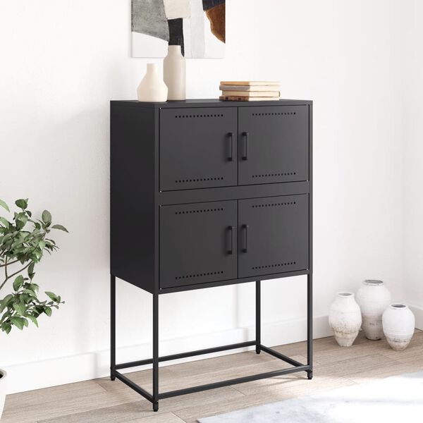 vidaXL Buffet noir 68,5x38,5x107 cm acier