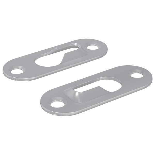vidaXL Cintre &agrave; trou de serrure 2 pcs Argent&eacute; 45 x 16 x 3.5 mm Fer