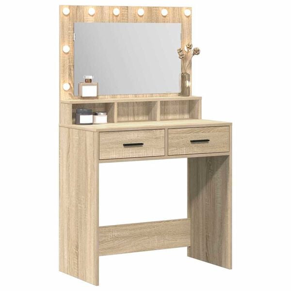 vidaXL Table de Toilette avec tiroir Chêne Sonoma 79 x 41 x 135 cm
