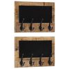 vidaXL Porte-manteaux muraux et 4 crochets 2 pcs bois manguier massif