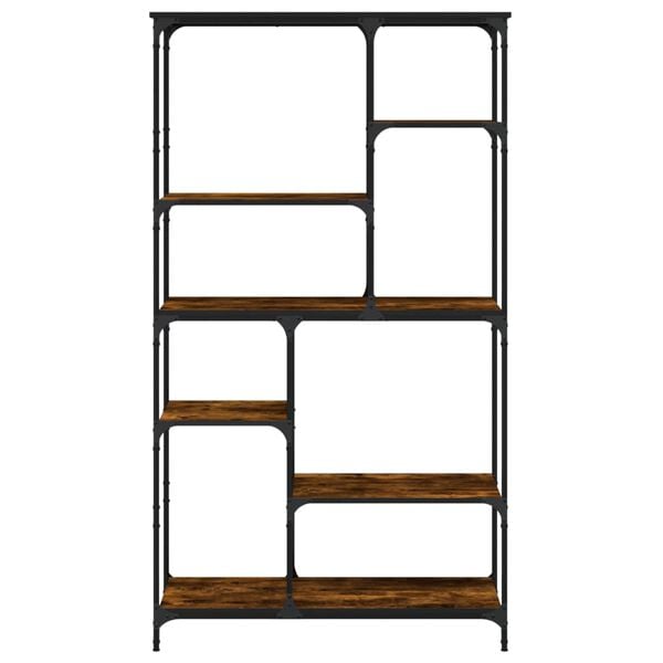 vidaXL Biblioth&egrave;que ch&ecirc;ne fum&eacute; 99x35,5x176 cm bois ing&eacute;nierie acier