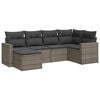vidaXL Salon de jardin 6 pcs avec coussins gris r&eacute;sine tress&eacute;e