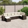 vidaXL Salon de jardin avec coussins 7 pcs marron r&eacute;sine tress&eacute;e