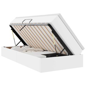 vidaXL Lit avec rangement et matelas Blanc 100 x 200 cm Simili cuir