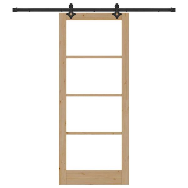 vidaXL Porte coulissante ORKDAL Naturel et Noir 86 x 211 cm