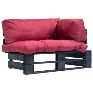 vidaXL Canap&eacute; de jardin palette avec coussins rouge Pin&egrave;de