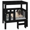 vidaXL Lit pour chien Noir 65,5x50,5x70 cm Bois de pin solide