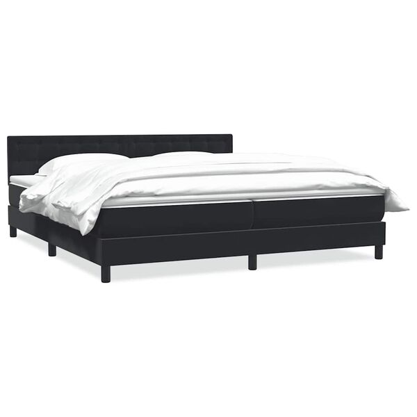 vidaXL Sommier &agrave; lattes de lit avec matelas noir 200x210 cm Velours