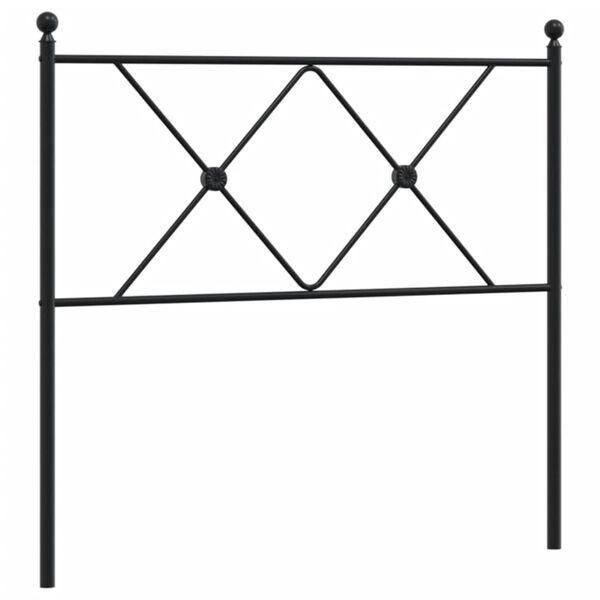vidaXL T&ecirc;te de lit de remplacement m&eacute;tal noir 90 cm