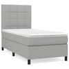 vidaXL Sommier &agrave; lattes de lit avec matelas Gris clair 100x200cm Tissu