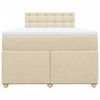 vidaXL Sommier &agrave; lattes de lit avec matelas Cr&egrave;me 120x200 cm Tissu