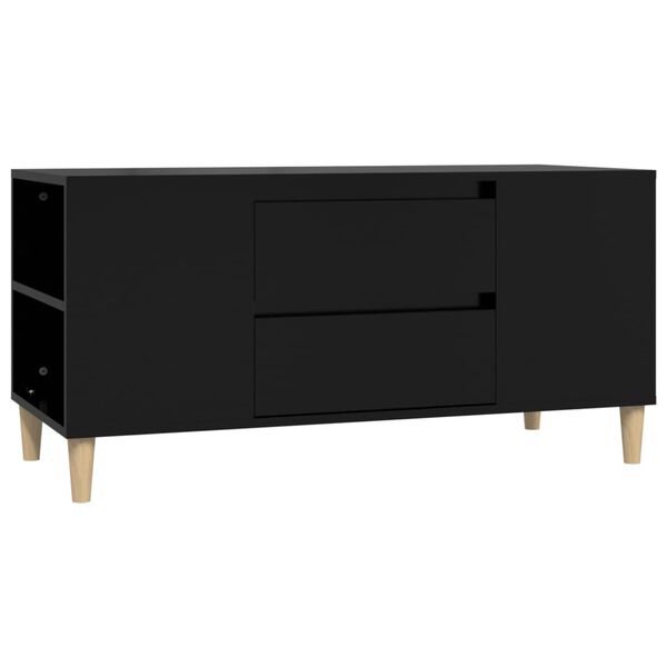 vidaXL Meuble TV Noir 102x44,5x50 cm Bois d'ingénierie