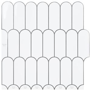 vidaXL Carreau en Plume 10 pc Blanc gris 30 x 30 cm