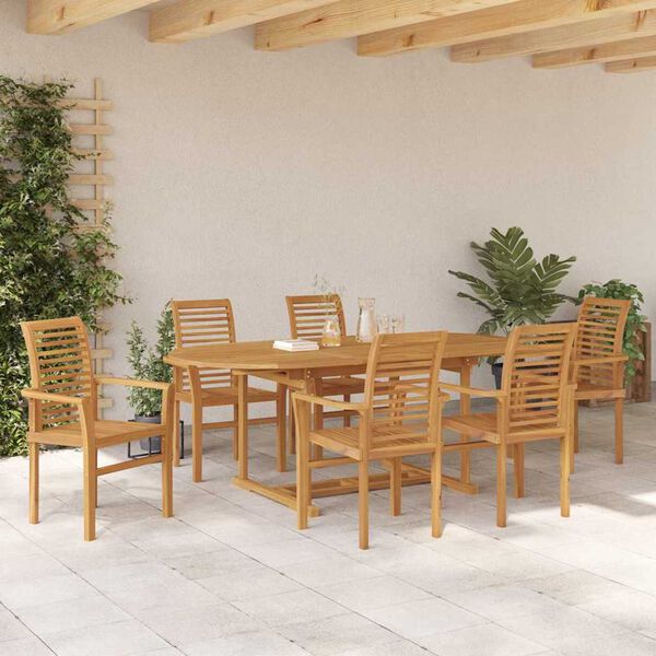 vidaXL Ensemble de salle à manger pour jardin Autre 7 pcs Marron