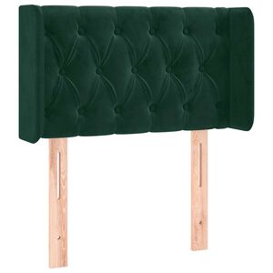 vidaXL T&ecirc;te de lit avec oreilles Vert fonc&eacute; 83x16x78/88 cm Velours