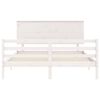 vidaXL Cadre de lit sans matelas blanc bois de pin massif