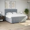 vidaXL Sommier &agrave; lattes de lit avec matelas Gris clair 200x200cm Tissu