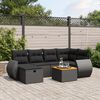 vidaXL Salon de jardin 7 pcs avec coussins noir r&eacute;sine tress&eacute;e