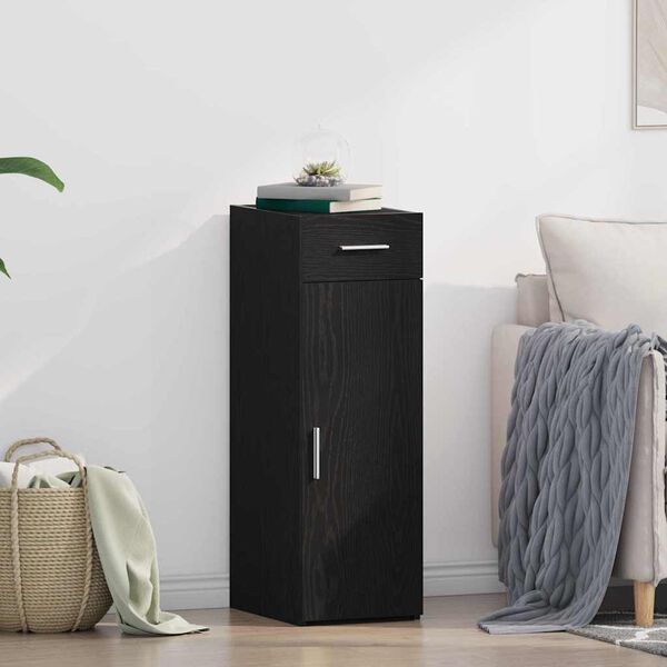 vidaXL Buffet avec tiroir Ch&ecirc;ne noir 30 x 42,5 x 93 cm