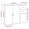 vidaXL Buffet Sonoma gris 91x29,5x75 cm Bois d'ingénierie