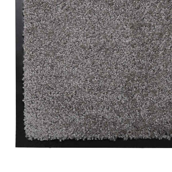 vidaXL Tapis de porte Gris clair 60 x 40 x 1.2 cm Tissu en teddy