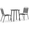 vidaXL Ensemble &agrave; manger de jardin 3 pcs anthracite acier