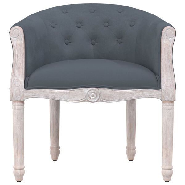 vidaXL Chaise à manger Gris foncé Velours
