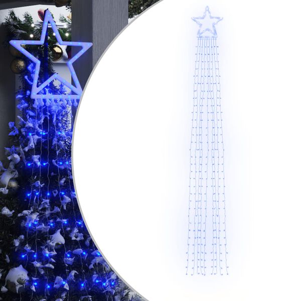 vidaXL Guirlande de sapin de No&euml;l 320 LED bleu 375 cm