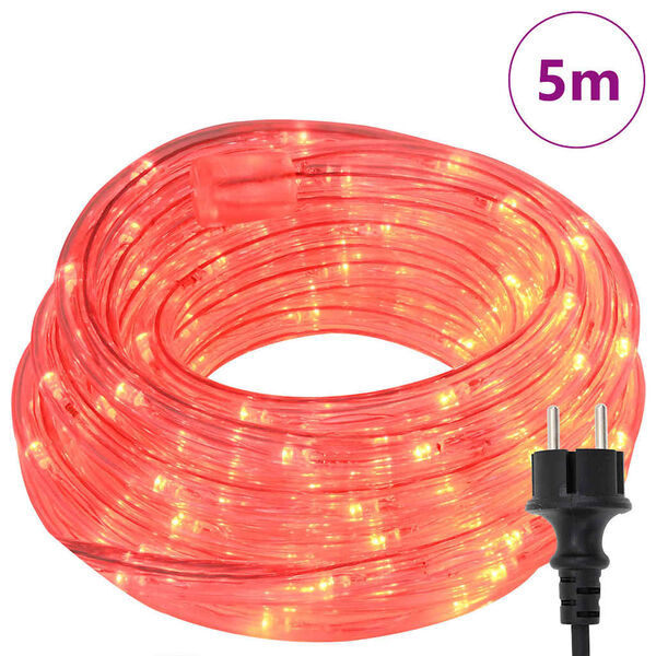 vidaXL Lumière en corde avec 120 LED Rouge 5 m PVC