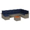 vidaXL Ensemble de canap&eacute; de jardin 9 pc Gris polyrotin