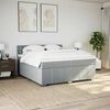vidaXL Sommier à lattes de lit avec matelas Gris clair 200x200cm Tissu