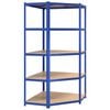 vidaXL &Eacute;tag&egrave;re d'angle &agrave; 5 niveaux Bleu Acier et bois d'ing&eacute;nierie