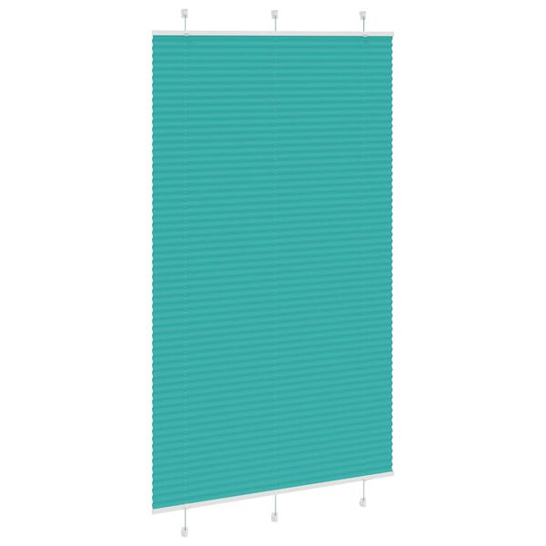 vidaXL Store pliss&eacute; vert p&eacute;trole 115x200cm largeur du tissu 114,4cm