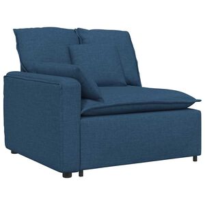 vidaXL Module d'extr&eacute;mit&eacute; d'accoudoir de canap&eacute; modulaire avec coussins bleus 100 cm