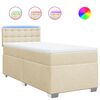 vidaXL Sommier &agrave; lattes de lit avec matelas Cr&egrave;me 100x200 cm Tissu