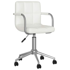 vidaXL Chaise pivotante de salle &agrave; manger Blanc Similicuir