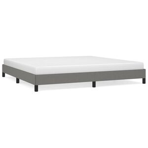 vidaXL Cadre de lit sans matelas gris fonc&eacute; 200x200 cm tissu
