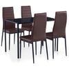 vidaXL Ensemble de salle &agrave; manger 5 pcs Marron