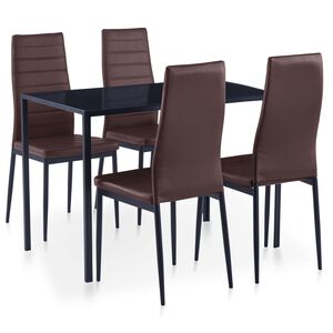 vidaXL Ensemble de salle &agrave; manger 5 pcs Marron