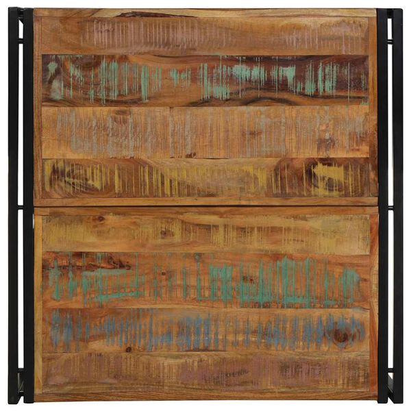 vidaXL Table basse multicolore 80x80x35 cm bois de r&eacute;cup&eacute;ration massif