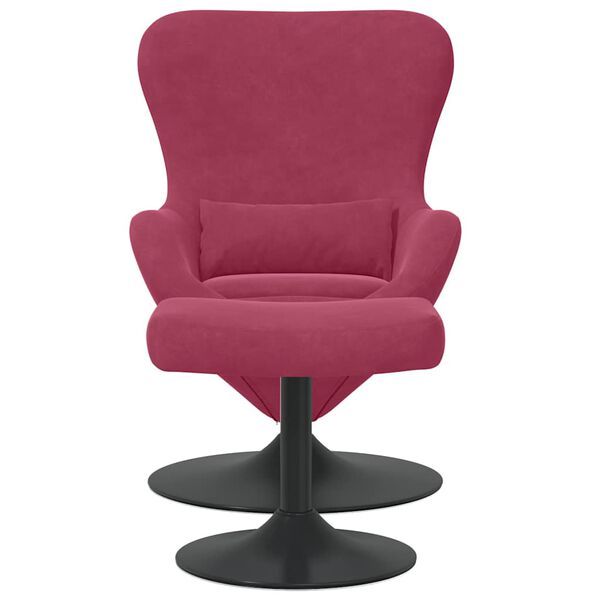 vidaXL Chaise &OElig;uf avec Pouf Bordeaux Velours