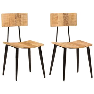 vidaXL Chaises &agrave; manger lot de 2 44x40x80 cm Bois de manguier solide