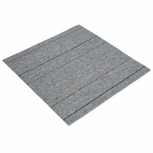 vidaXL Carreau de tapis Gris clair avec des rayures 50 x 50 cm 36 pc
