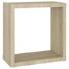 vidaXL &Eacute;tag&egrave;res cube murales 4 pcs Blanc et ch&ecirc;ne sonoma 30x15x30 cm