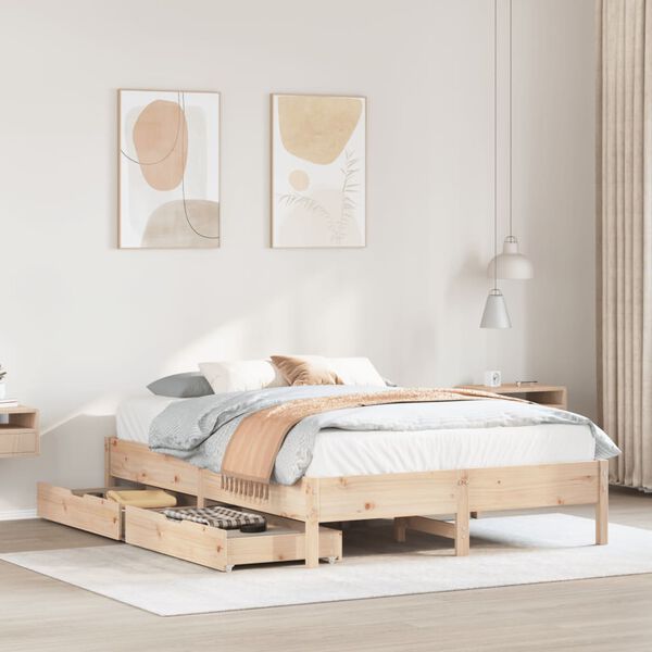 vidaXL Cadre de lit sans matelas 150x200 cm bois de pin massif